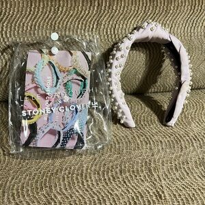 Stoney Clover Lane x Lele Sadoughi Lilac Pearl GUC Headband